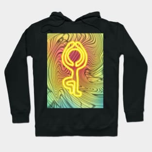 Neon Zen on Rainbow Black and White Hoodie